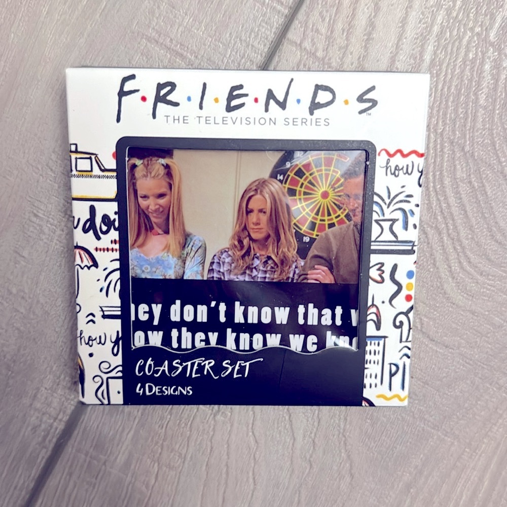 Friends The‎ Television Series Coaster Set 4 designs Culturefly Rachel Joey